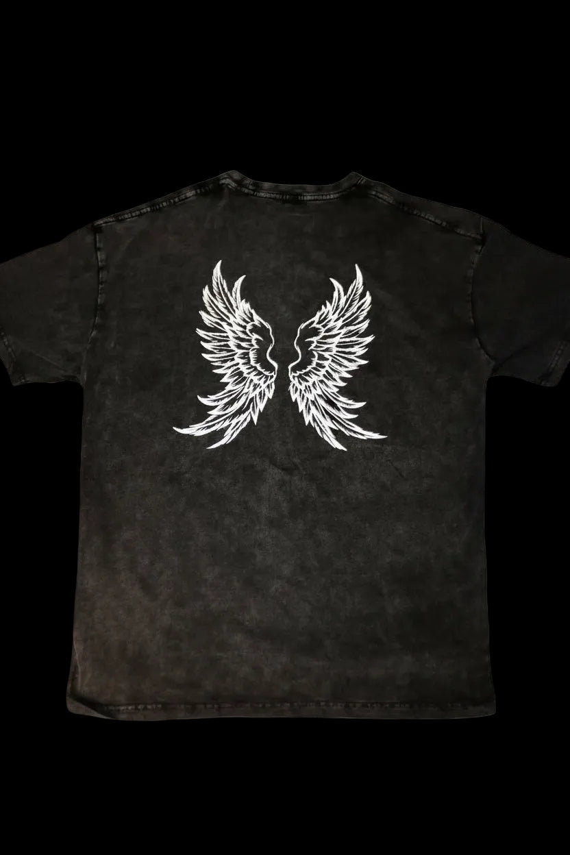 DG SUN FADED ANGEL WING T-SHIRT - Divinely Guided